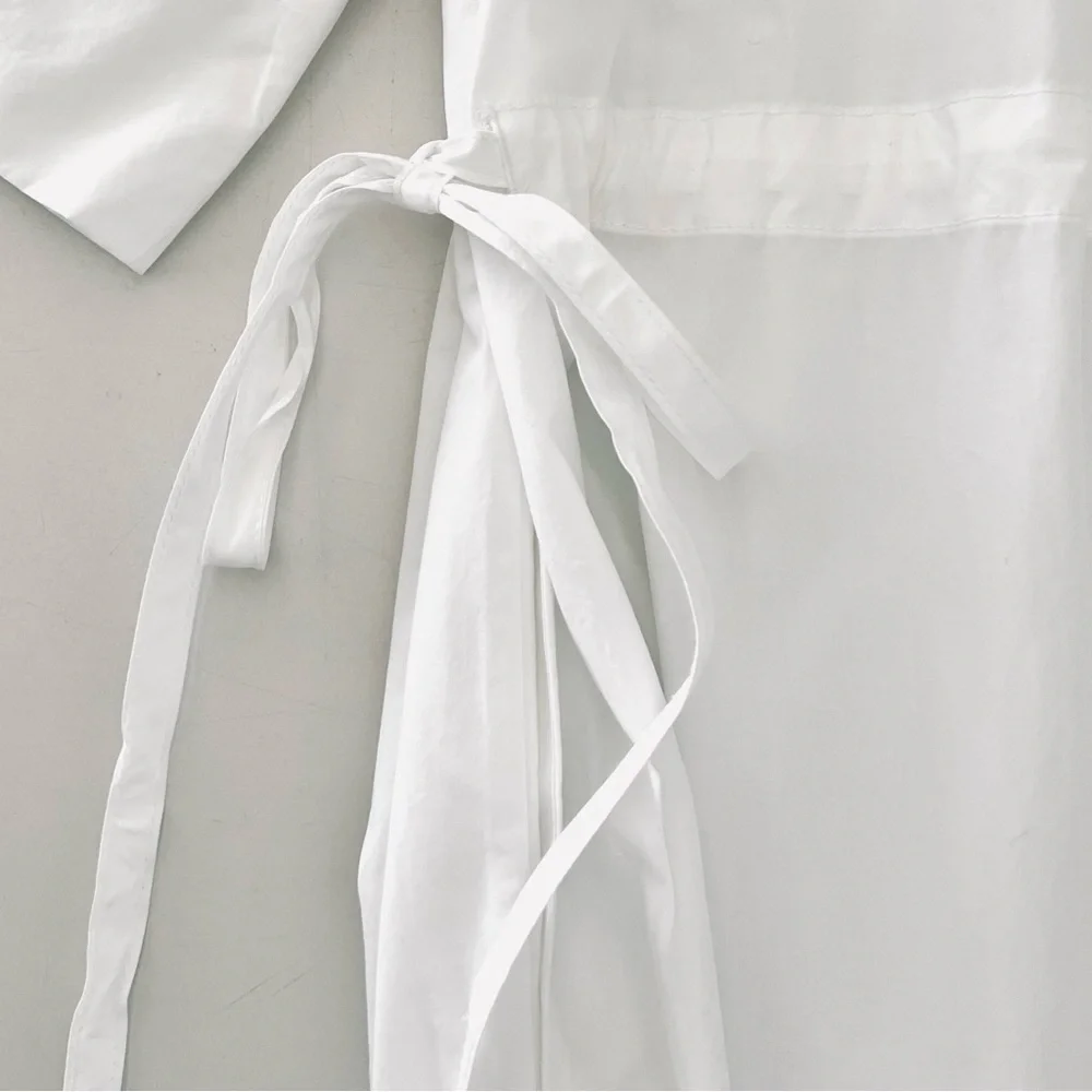 NWT Everlane The Lace Trim Caftan Dress Size: Medium Color: White - Picture 10 of 16